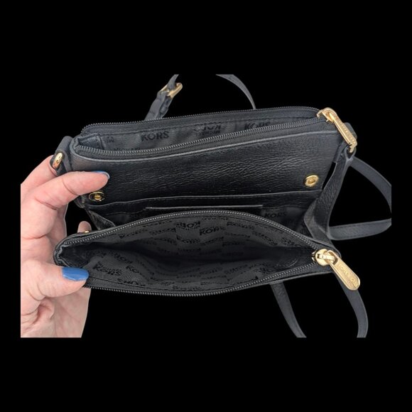 Michael Kors Black Leather Fulton Crossbody Bag - Picture 7 of 8